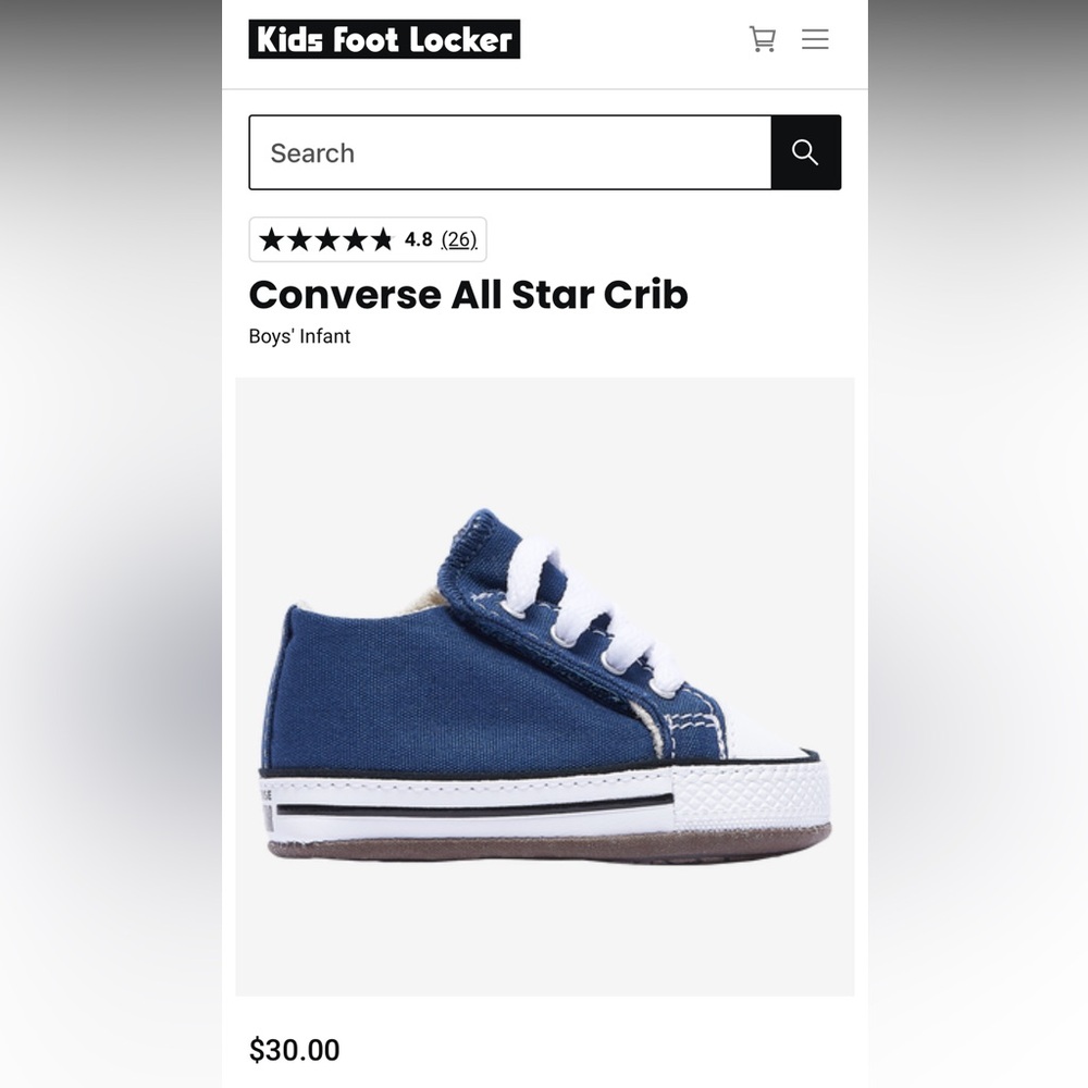 Converse All Star Crib Navy/ White